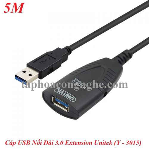 Unitek 95584 Y-3015 3.0 5M Màu Đen Cáp Usb Nối Dài 30095584